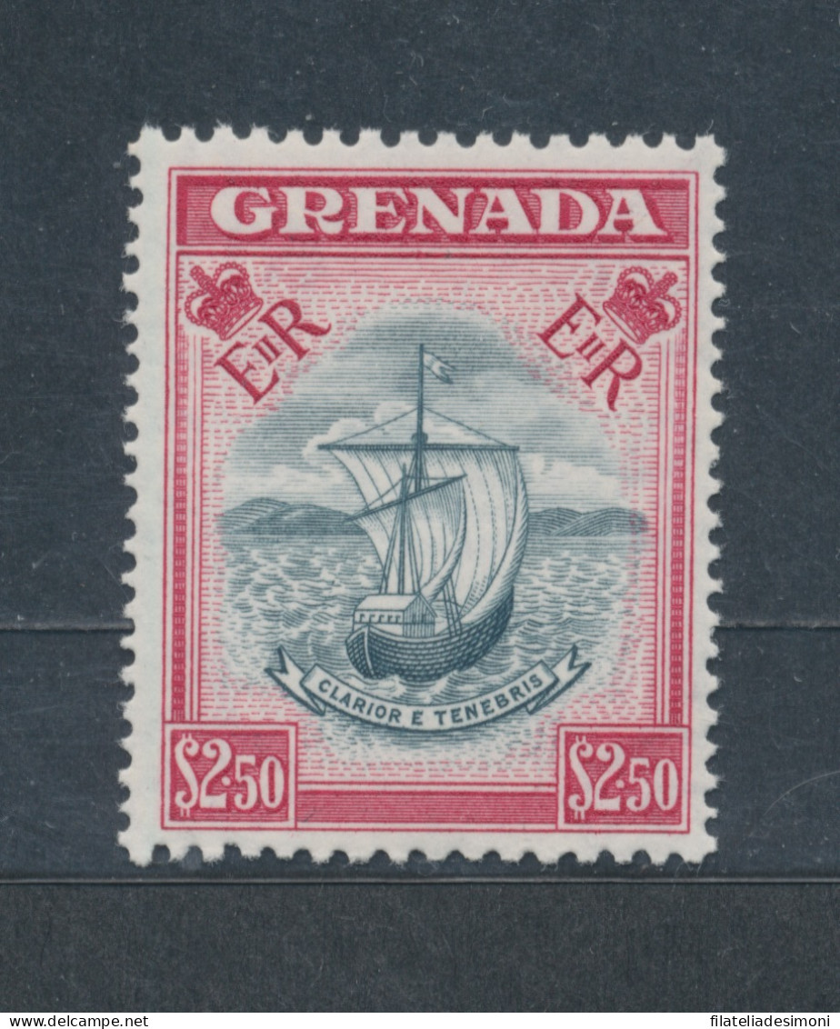 1953-59 Grenada, Stanley Gibbons N. 204 - $ 2,50 Slate Blue And Carmine -MNH** - Sonstige & Ohne Zuordnung