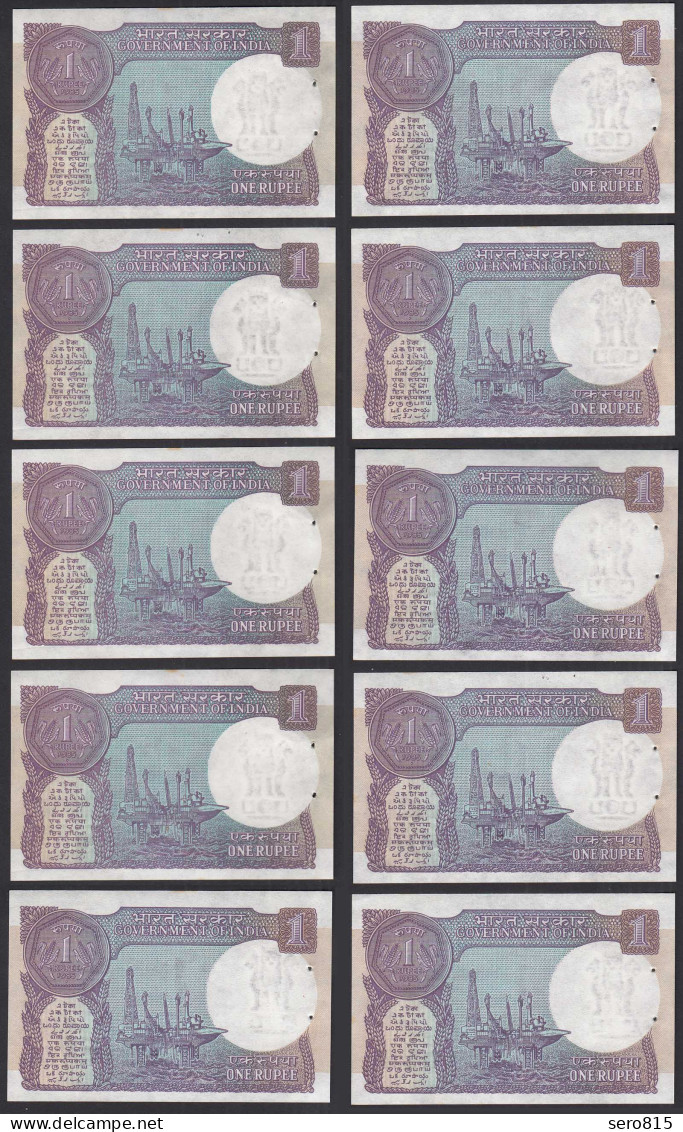 Indien - India - 10 Pieces A'1 RUPEE Pick 96Ab 1985 No Letter - UNC (1) Sign. 44 - Other - Asia
