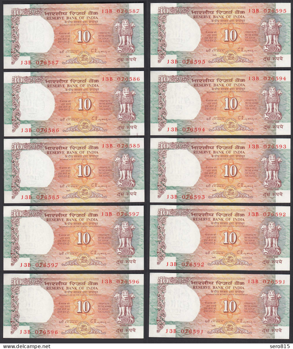 Indien - India - 10 Pieces A'10 RUPEES Pick 88f 1992 Letter D - UNC (1) Sign. 87 - Other - Asia