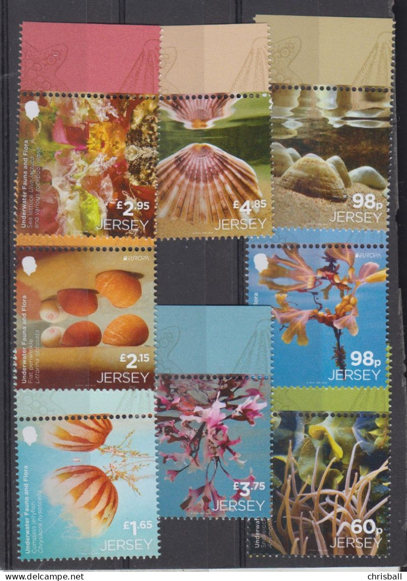 Jersey 2023 - Underwater Fauna & Flora Set Of 8 Unmounted Mint NHM - Jersey