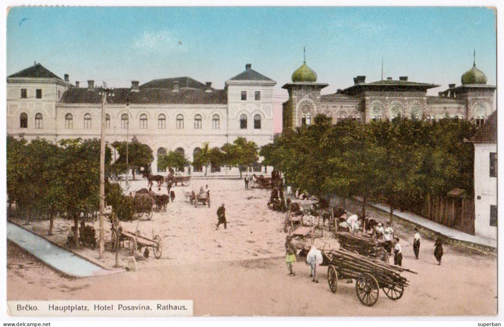 BRČKO : HAUPTPLATZ, HOTEL POSAVINA, RATHAUS / MAIN SQUARE, HOTEL, CITY HALL ~ 1910 - '913 - RRR ! (an353) - Bosnie-Herzegovine
