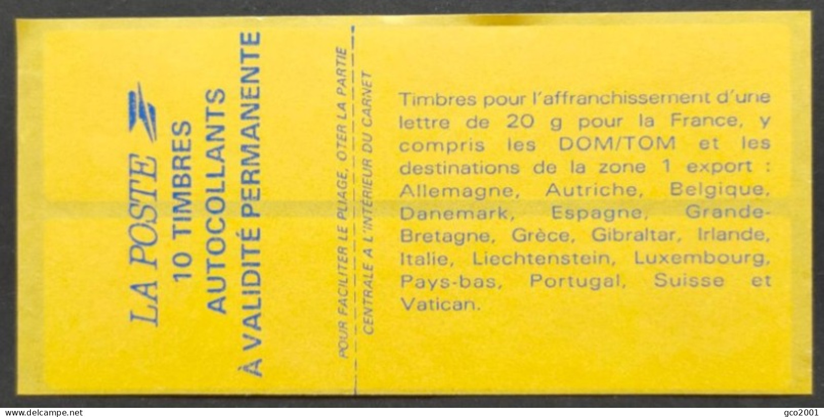 FRANCE / YT Carnet TF 1C D / Timbre Fictif Autocollant / NEUF ** / MNH - Phantom