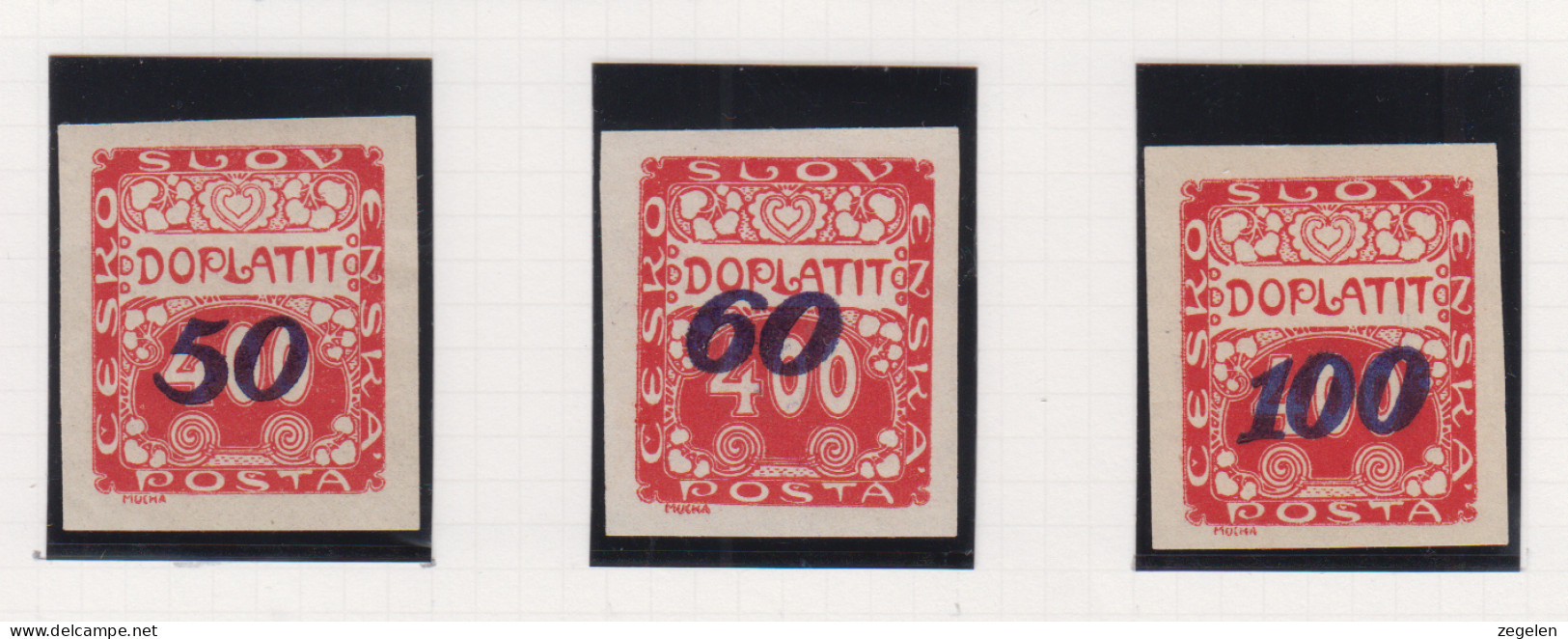 Tsjechoslovakije Michel-cat. Porto 25//27 ** - Postage Due