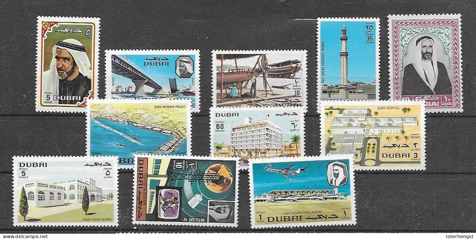 Dubai First Row Mint Hinge * Trace , Other (good) Stamps Mnh ** 1970 Set 37 Euros Plus Best From 1963 Set (*) 50 Euros - Dubai