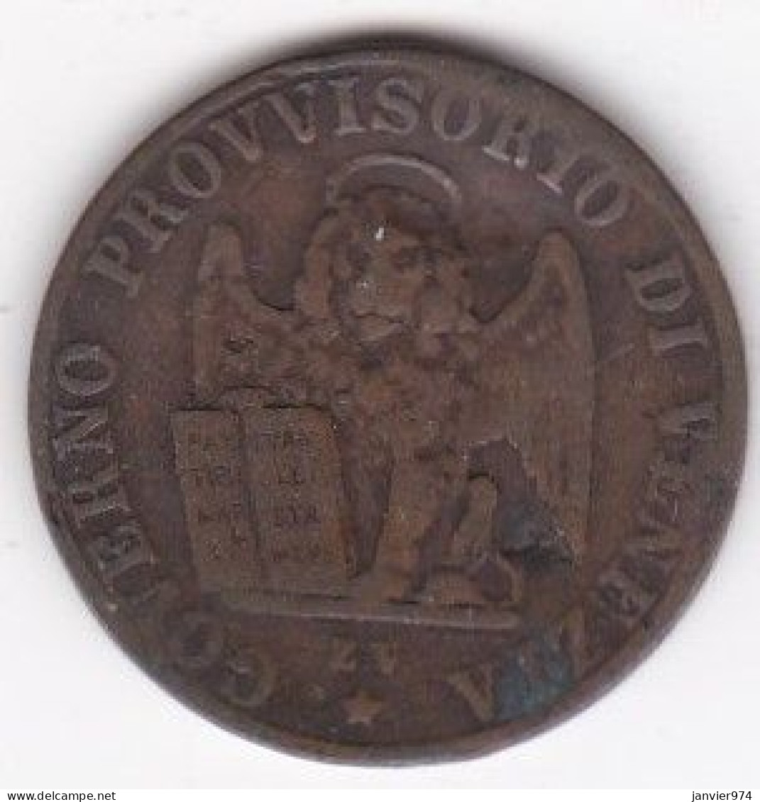 Venise . 5 Centesimi 1849 , Gouvernement Provisoire, En Cuivre - Venedig