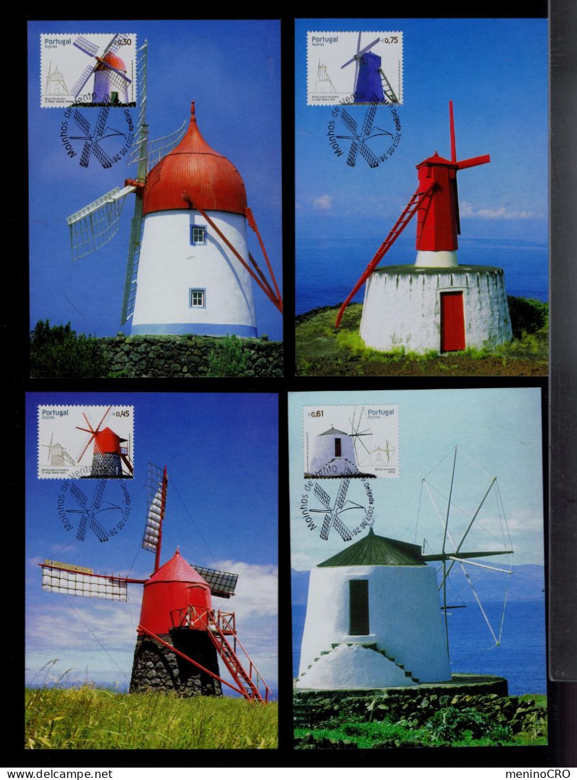 Mc1111 AZORES Windmills Moullins Bread Agriculture Portugal Set 4x - Molinos