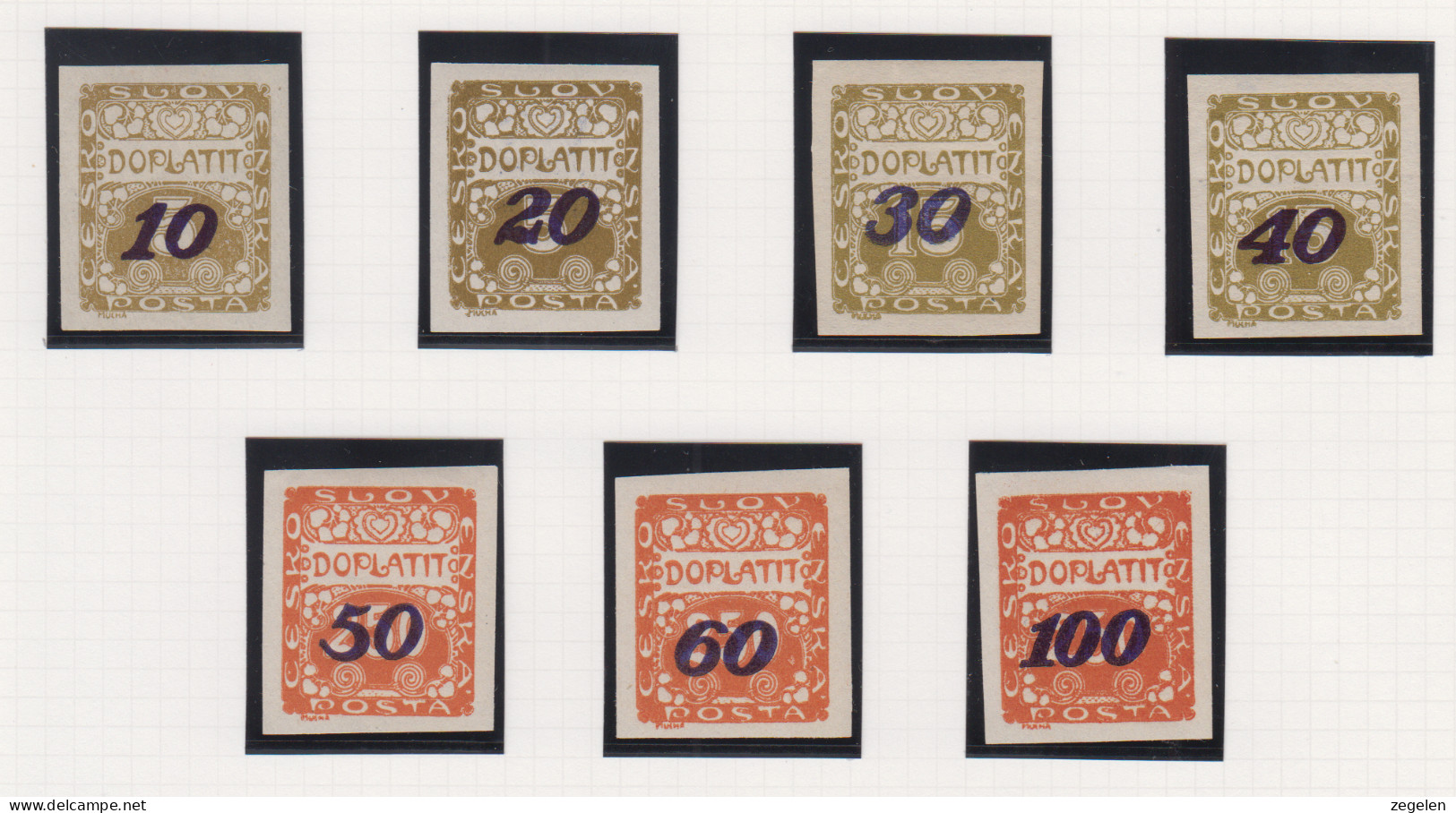 Tsjechoslovakije Michel-cat. Porto 38/34 ** - Timbres-taxe