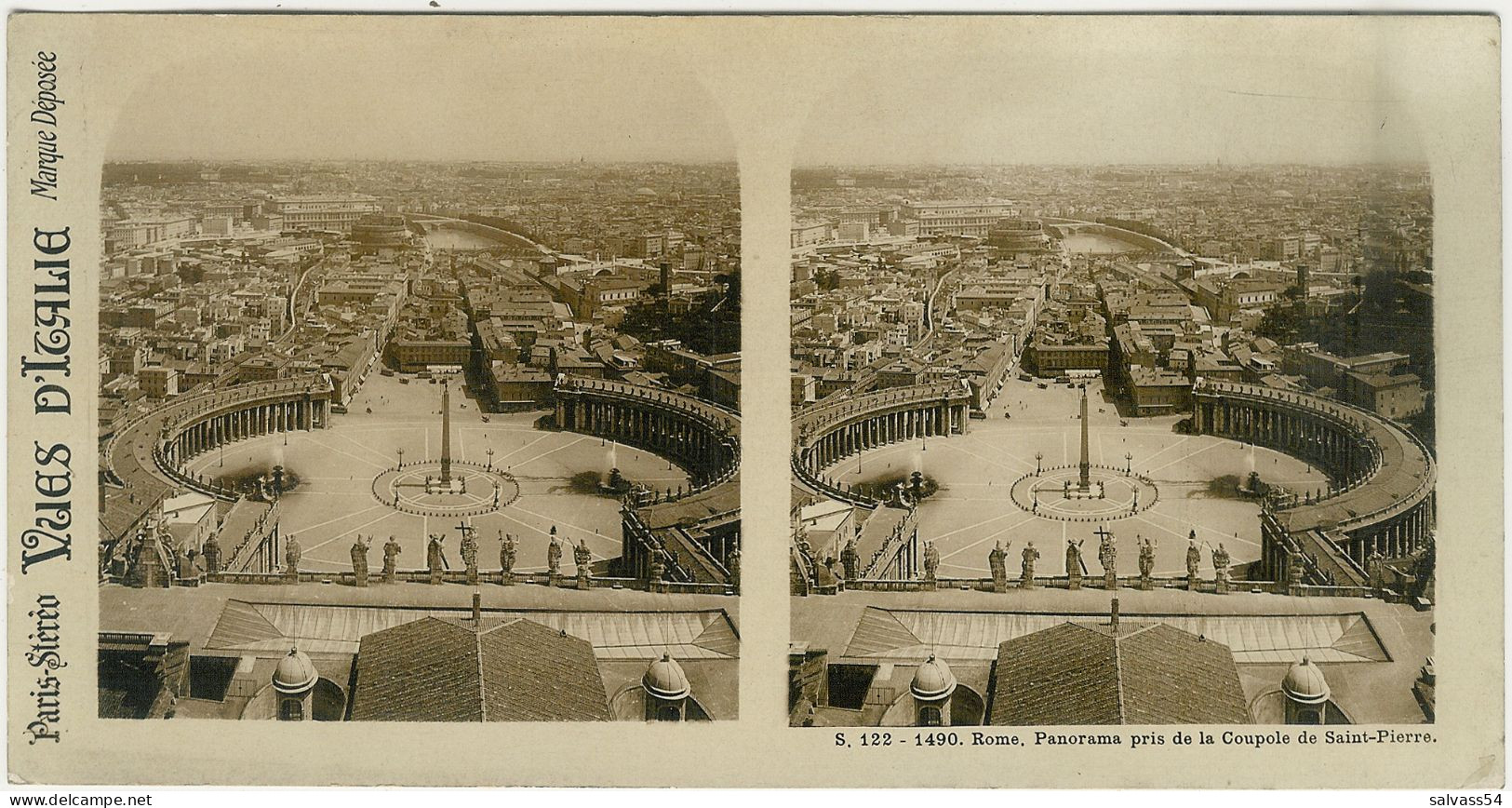 ITALIE - ITALIA - LAZIO - ROMA : Panorama Pris De La Coupole De Saint-Pierre - Carte Stéréo Fotografica - Panoramische Zichten, Meerdere Zichten