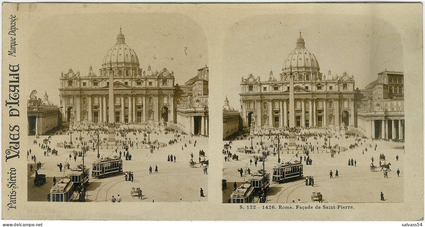 ITALIE - ITALIA - LAZIO - ROMA : Façade De Saint-Pierre - Carte Stéréo Fotografica - San Pietro