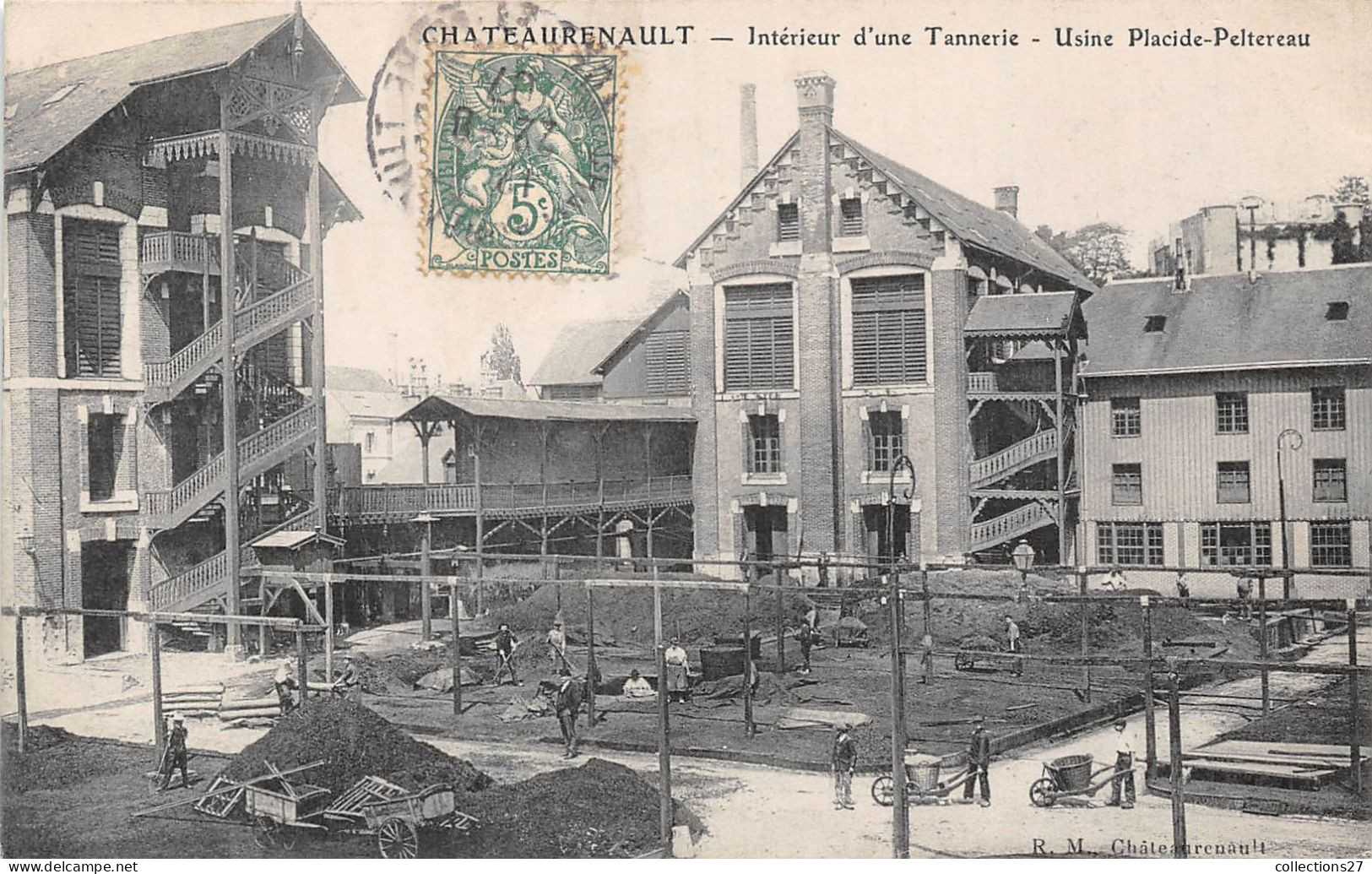 37-CHATEAURENAULT- INTERIEUR D'UNE TANNERIE USINE PLACIDE PELTEREAU - Andere & Zonder Classificatie