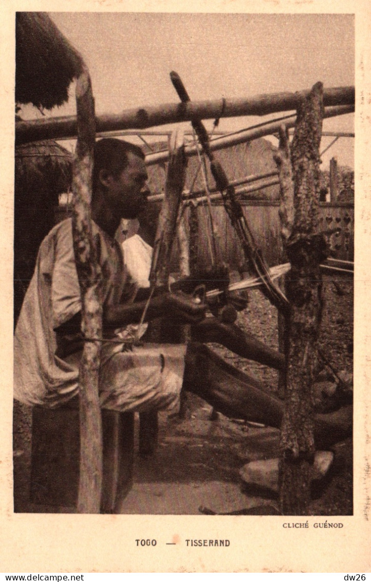 Ethnologie Afrique: Togo, Un Tisserand - Cliché Guénod - Société Des Missions Evangéliques - Carte De 1943 - Africa