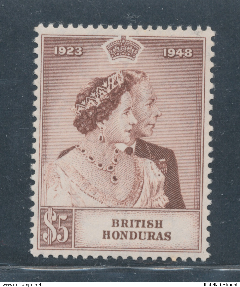 1948 BRITISH Honduras - Stanley Gibbons N. 165, 5 $ Brown - MNH** - Autres & Non Classés