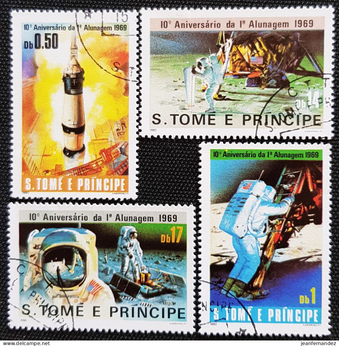 Sao Tome Et Principe 1980 The 10th Anniversary Of First Moon Landing Stampworld N° 673 à 676 Série Complète - São Tomé Und Príncipe