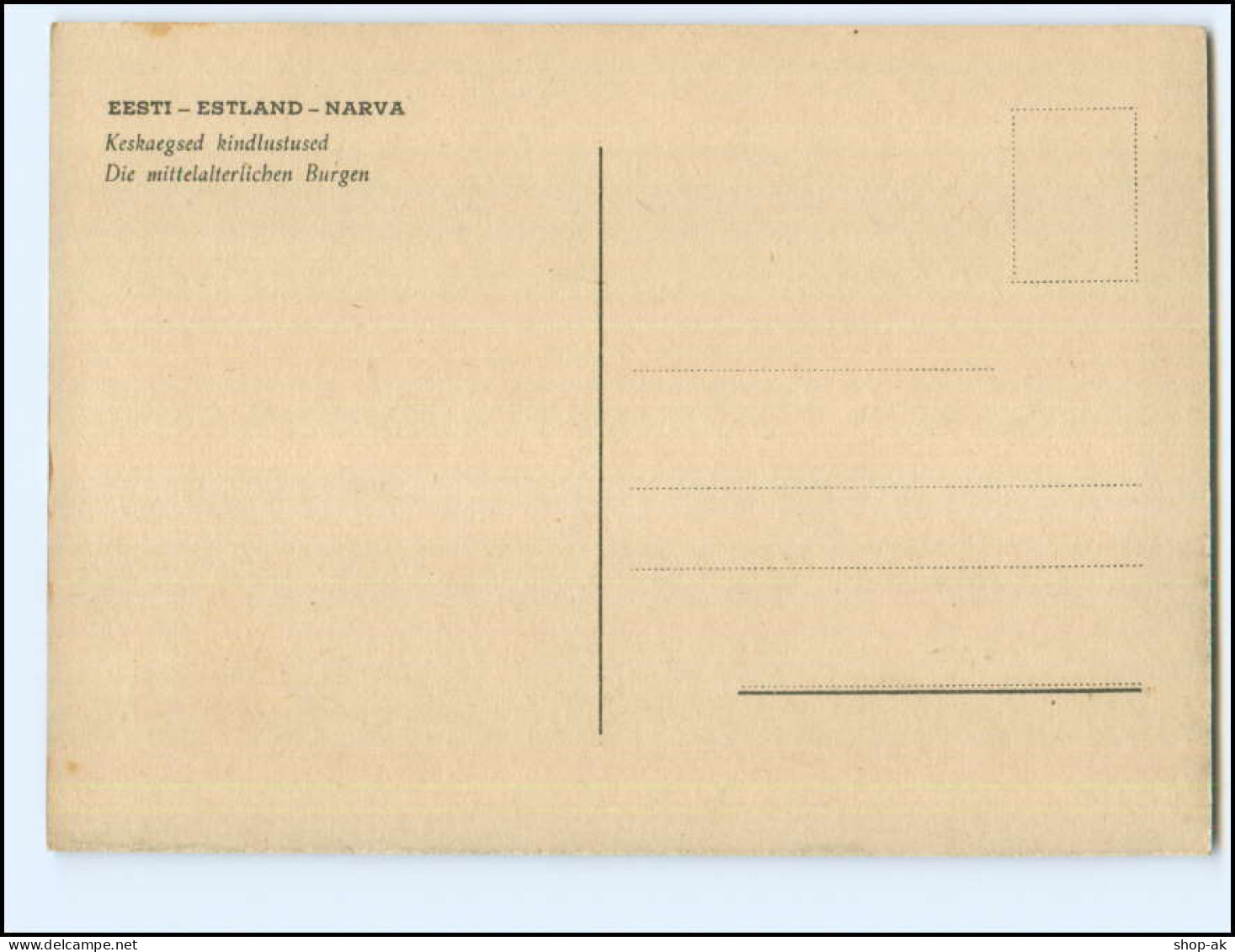 Y22438/ Mittelalterliche Burgen   Estland Eesti AK Ca.1940 - Estonia