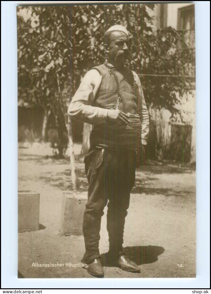 S3321/ Albanien Albanischer Häuptling  Foto Trinks-Bildkarte  AK-Format  Ca.1925 - Albanie