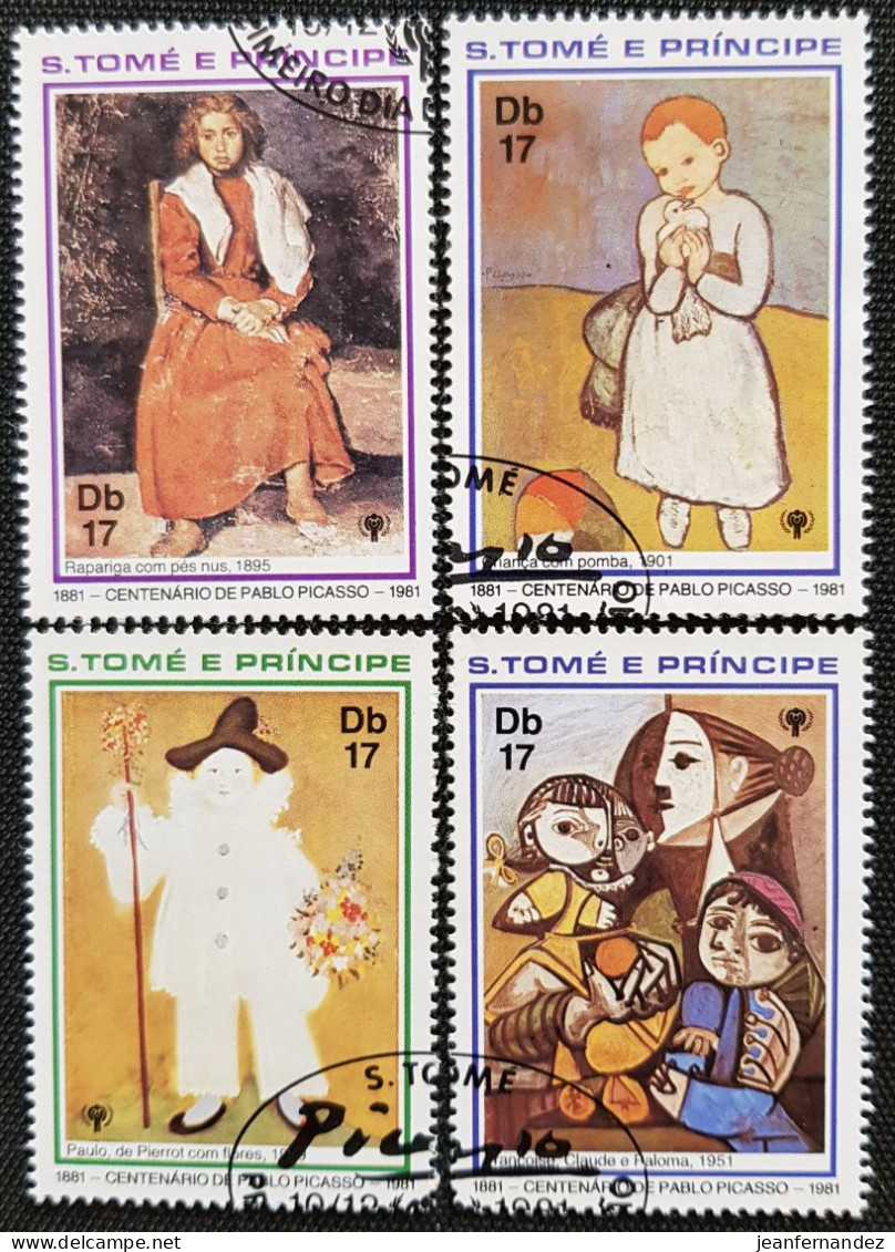 Sao Tome Et Principe 1981 The 100th Anniversary Of The Birth Of Pablo Picasso Stampworld N° 737 à 740 Série Complète - São Tomé Und Príncipe