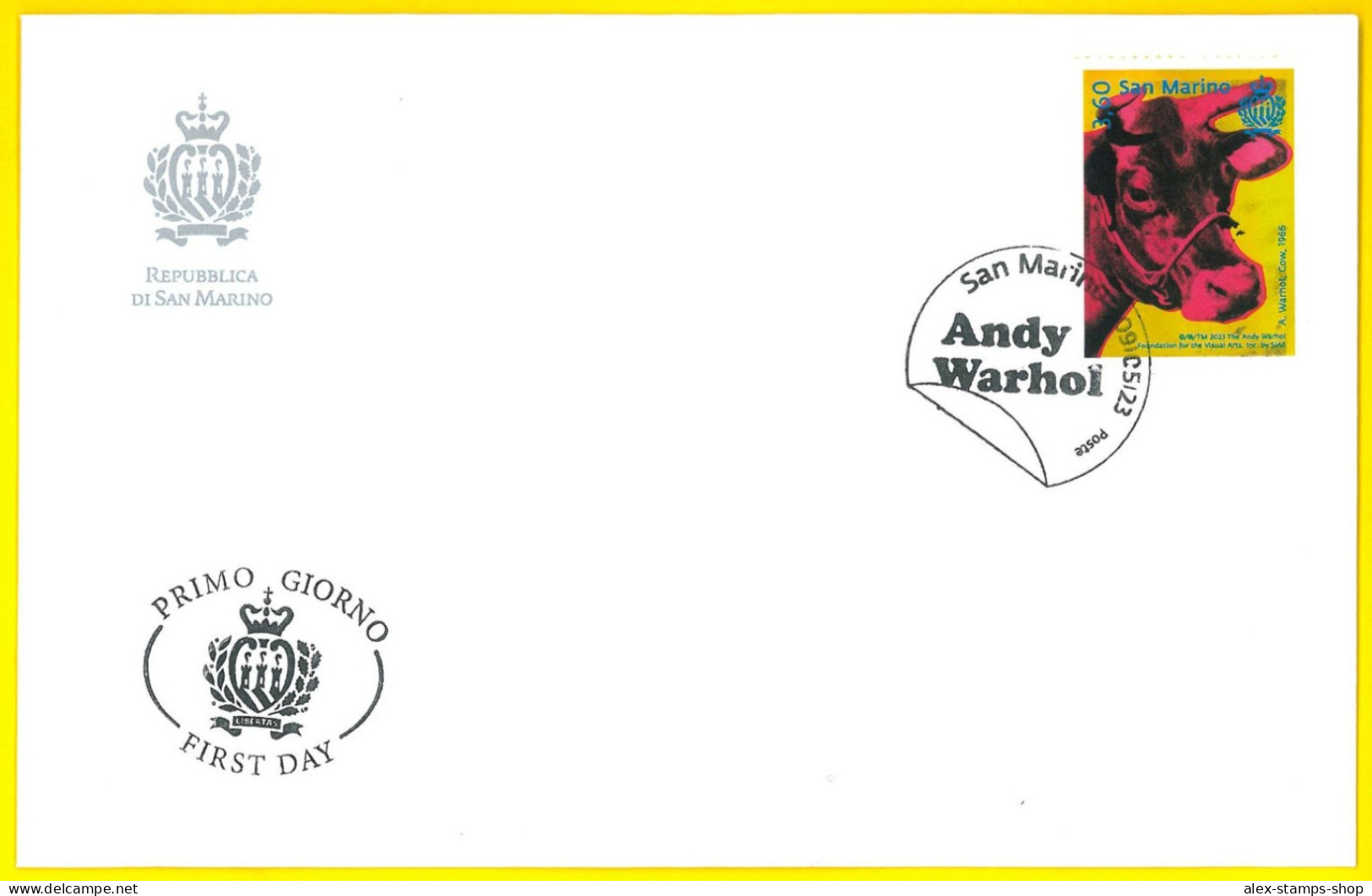 SAN MARINO 2023 FDC Andy Warhol - Artista - Pittore - New FDC - FDC