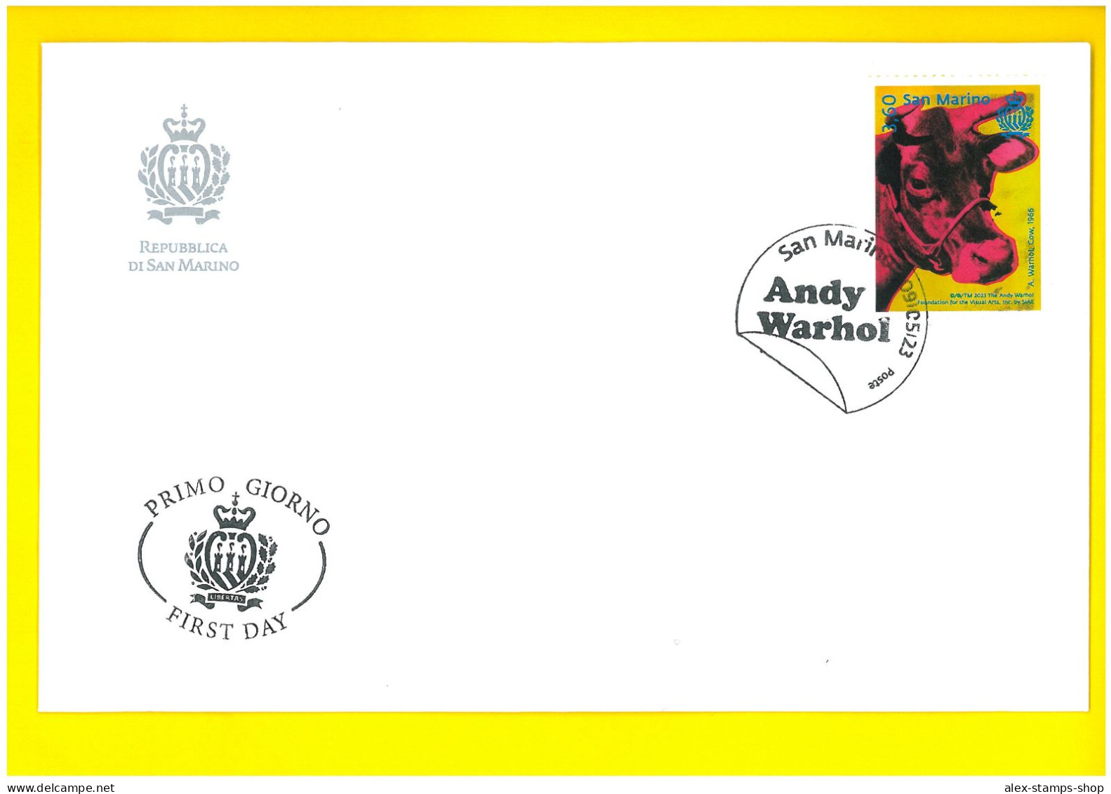 SAN MARINO 2023 FDC Andy Warhol - Artista - Pittore - New FDC - FDC