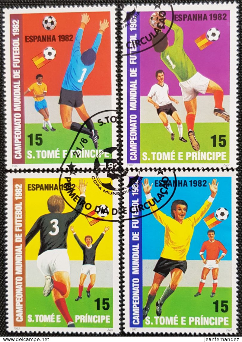 Sao Tome Et Principe 1982 Football World Cup - Spain  Stampworld N° 774 à 777 Série Complète - São Tomé Und Príncipe