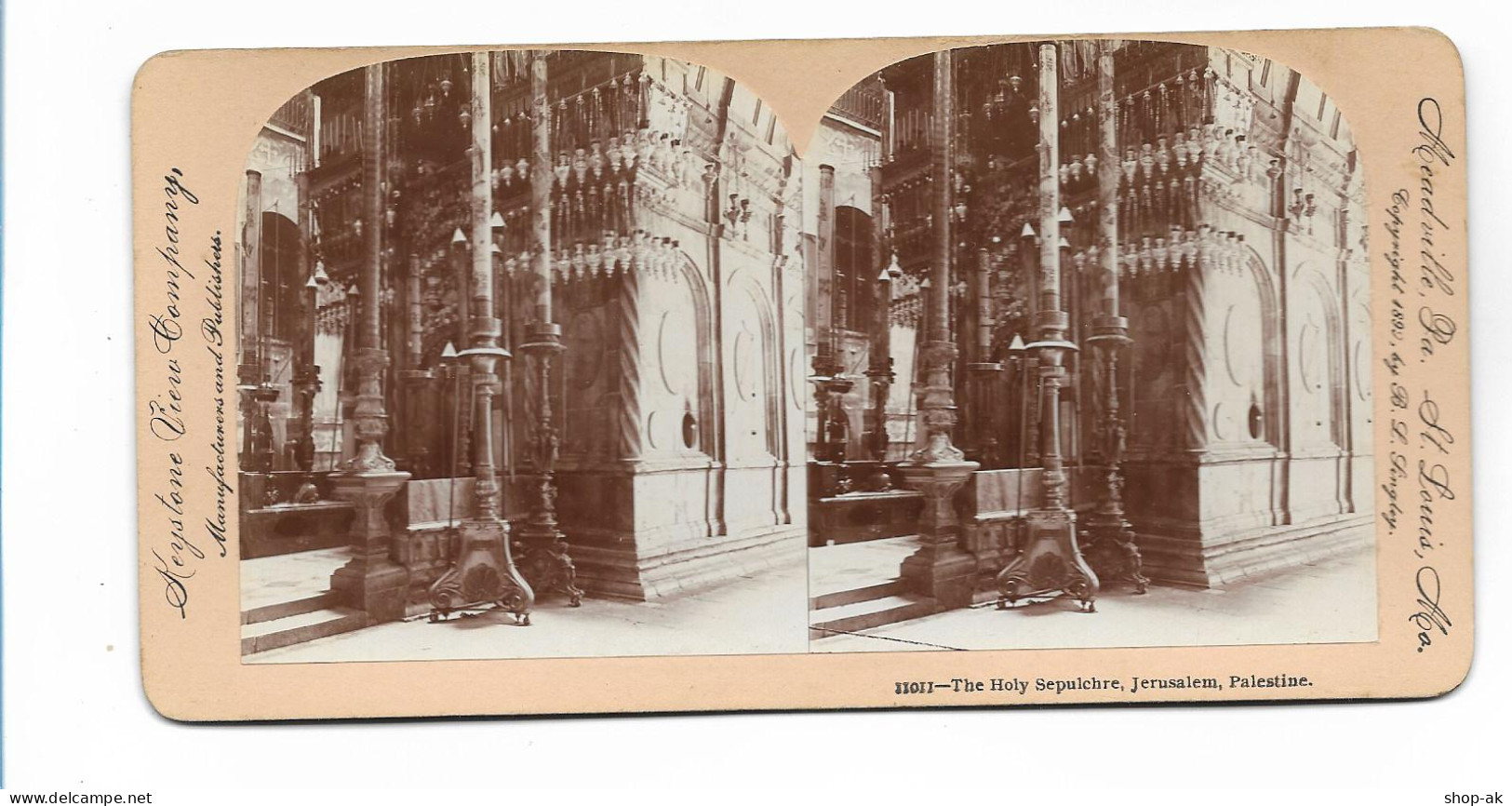 XX17221/ Stereofoto Palästina Palestine The Holy Sepulchre, Jerusalem Foto 1899 - Palestine