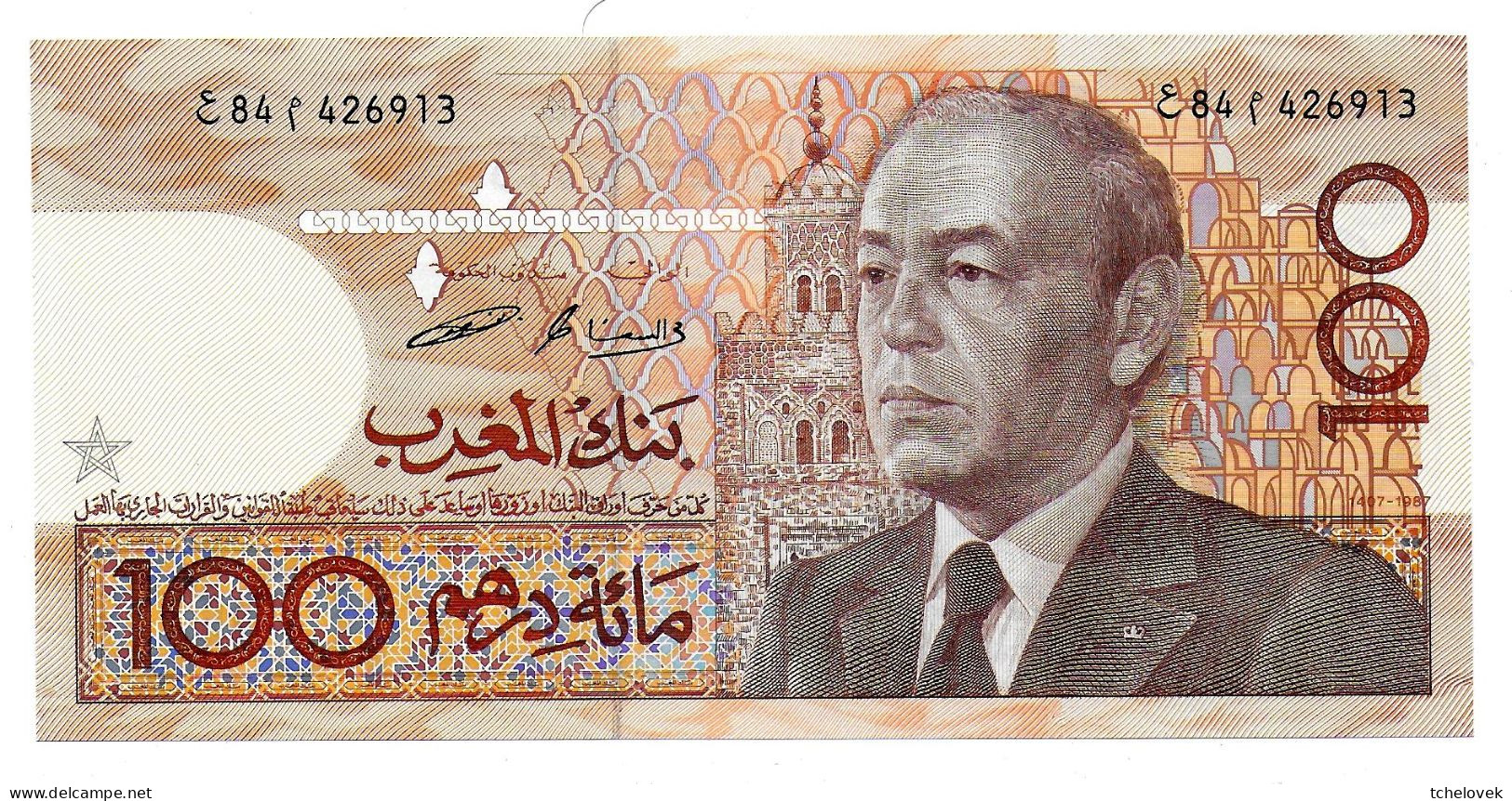 (Billets). Maroc. Morocco. 100 Dirhams 1407 1987 (3). N°84 426913. P 65c. Sign. UNC - Morocco