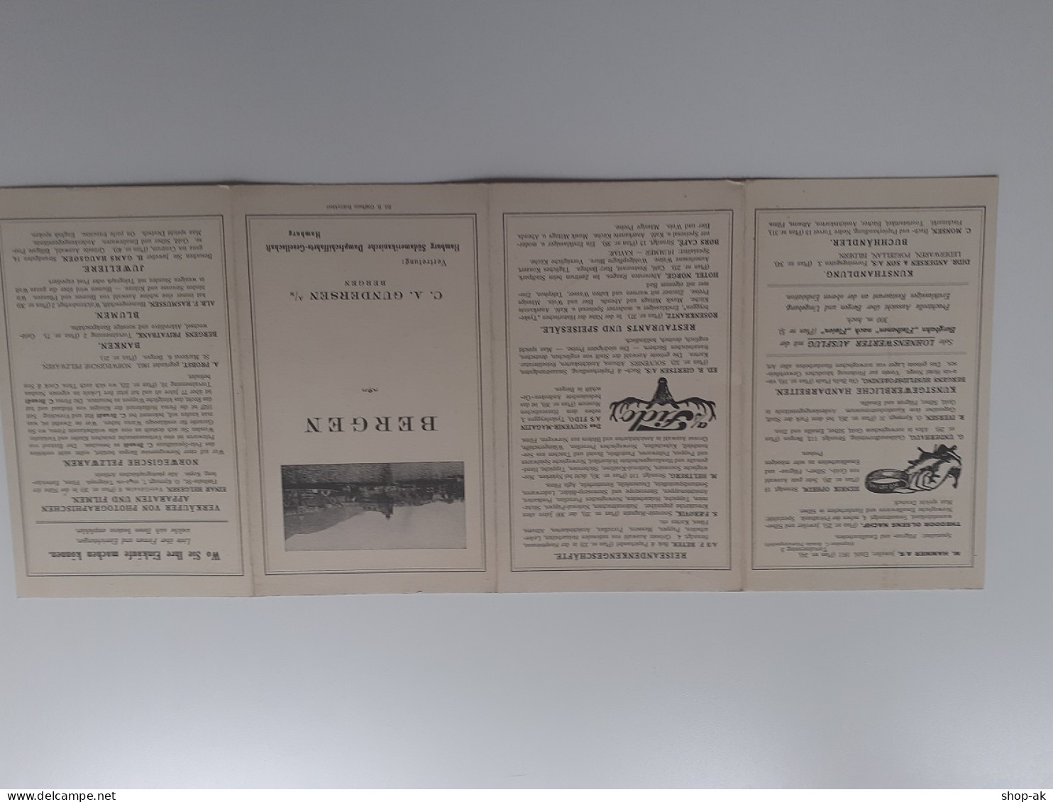 C4581/ Bergen Norwegen C. A., Gundersen A/S Hamburg Süd Vertretung Faltprospekt - Andere & Zonder Classificatie