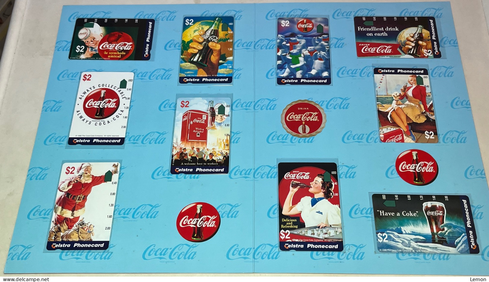 Mint Australia Telstra (Anritsu) Phonecard - 1996 COCA COLA Complimentary Issue, Set Of 10 Mint Cards With Folder - Australie