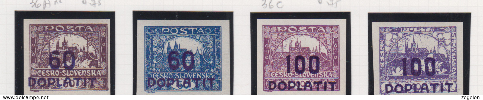 Tsjechoslovakije Michel-cat. Porto 37/40 ** - Timbres-taxe