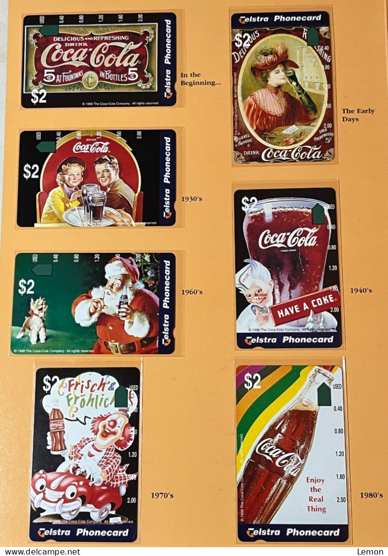 Mint Australia Telstra (Anritsu) Phonecard - 1996 COCA COLA Complimentary Issue, Set Of 10 Mint Cards With Folder - Australie