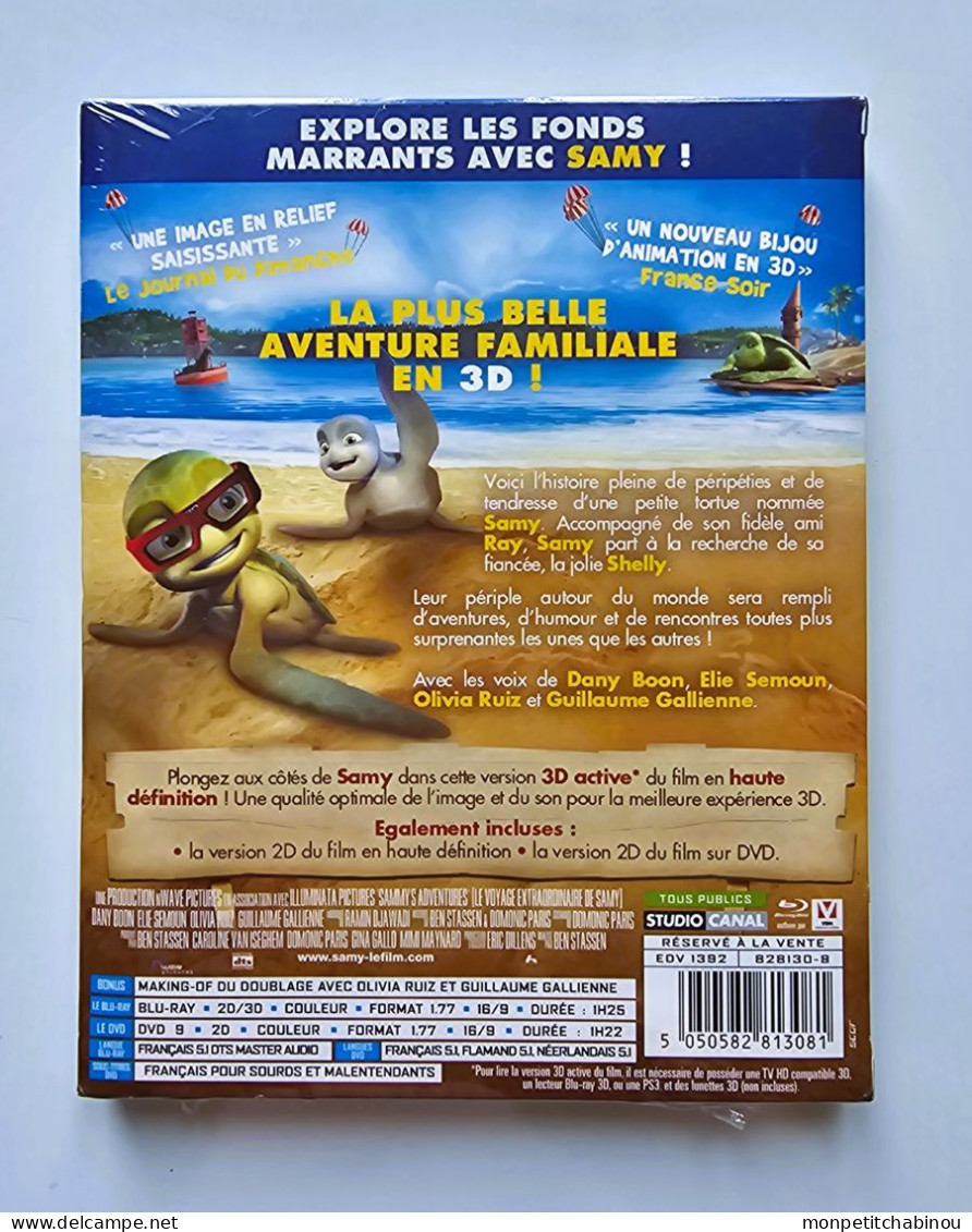 BLU-RAY LE VOYAGE EXTRAORDINAIRE DE SAMY En 3D + DVD (NEUF) - Familiari