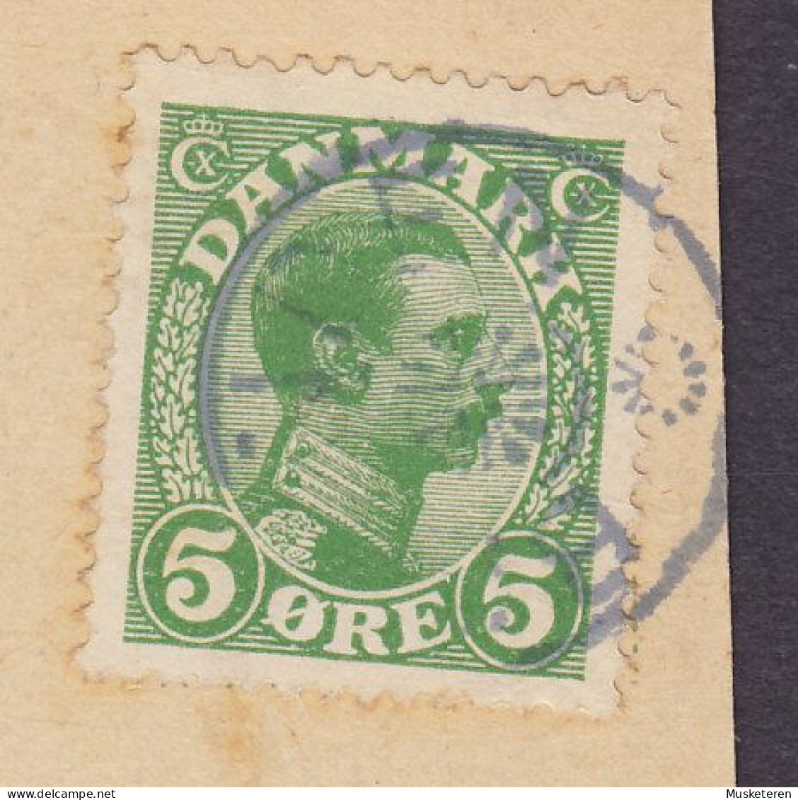 Sweden UPU PPC Tosterup. Stjernestempel (0195) (Purple) BRØNDEN Sidestempel DYBVAD 1916 AALBORG Chr. X. Stamp (3 Scans) - Storia Postale