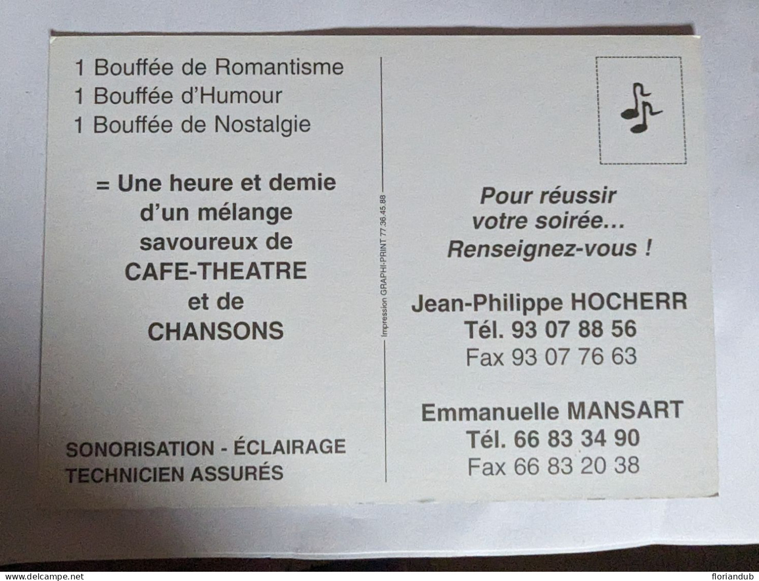 CP - JP Hocherr Et E Mansart Café Théâtre - Cabaret