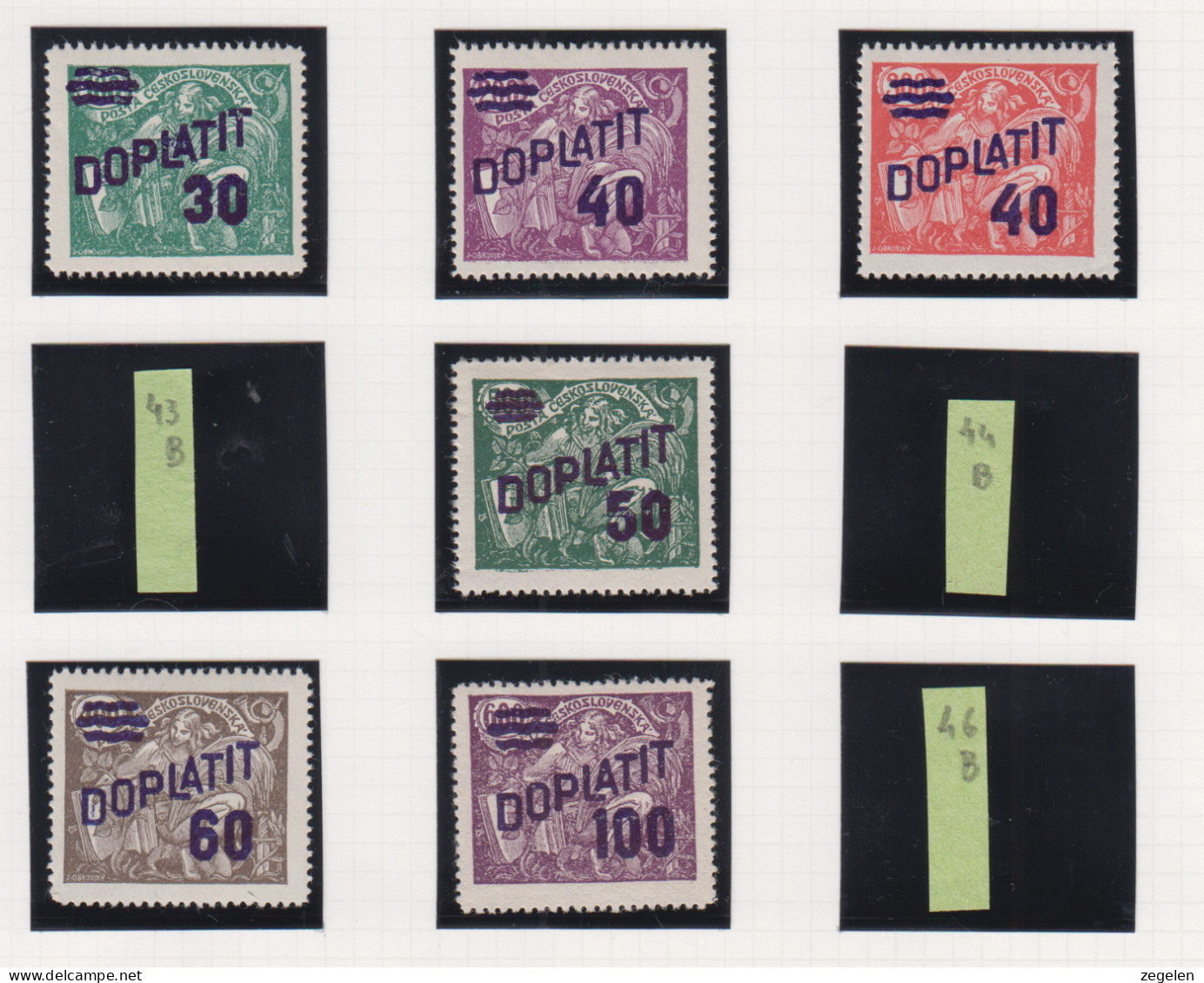 Tsjechoslovakije Michel-cat. Porto 41A/46A ** - Timbres-taxe