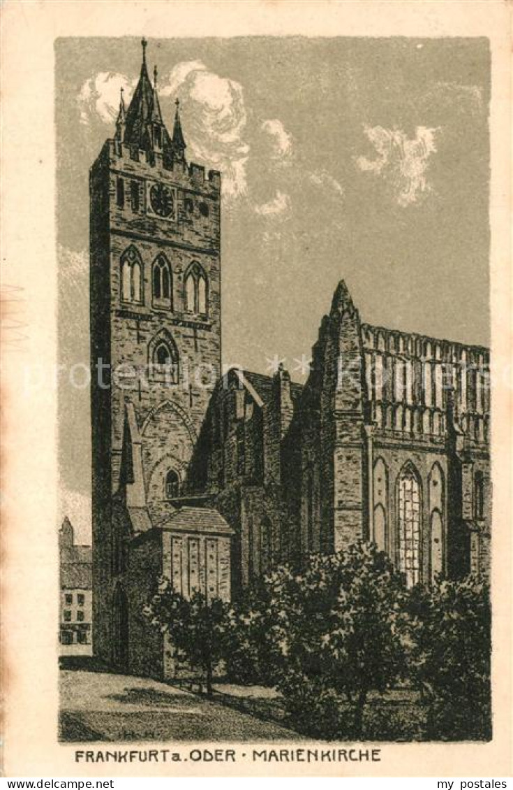 73561442 Frankfurt Oder Marienkirche Kuenstlerkarte Frankfurt Oder - Frankfurt A. D. Oder