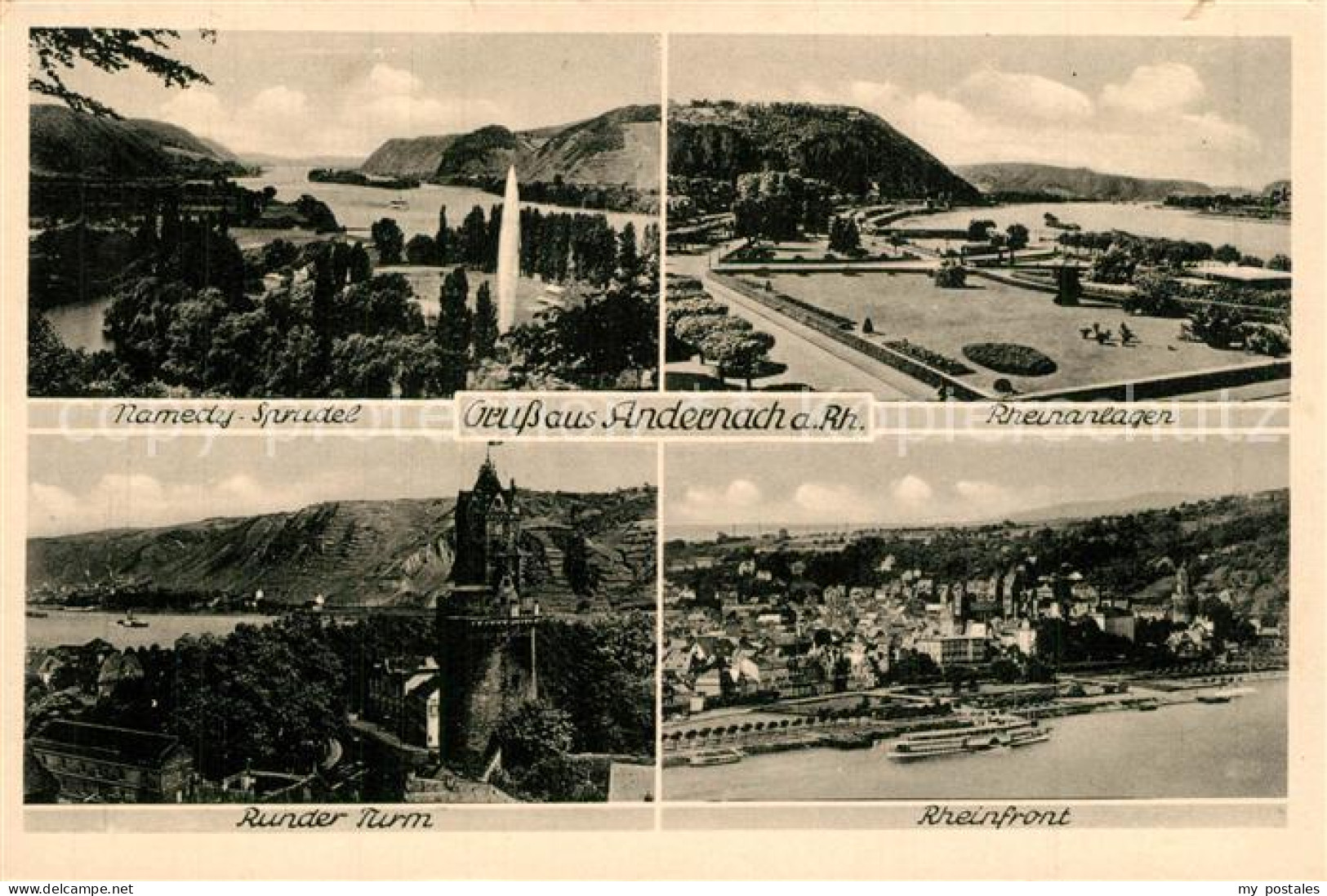 73561437 Andernach Landschaftspanorama Namedysprudel Rheinanlagen Runder Turm An - Andernach