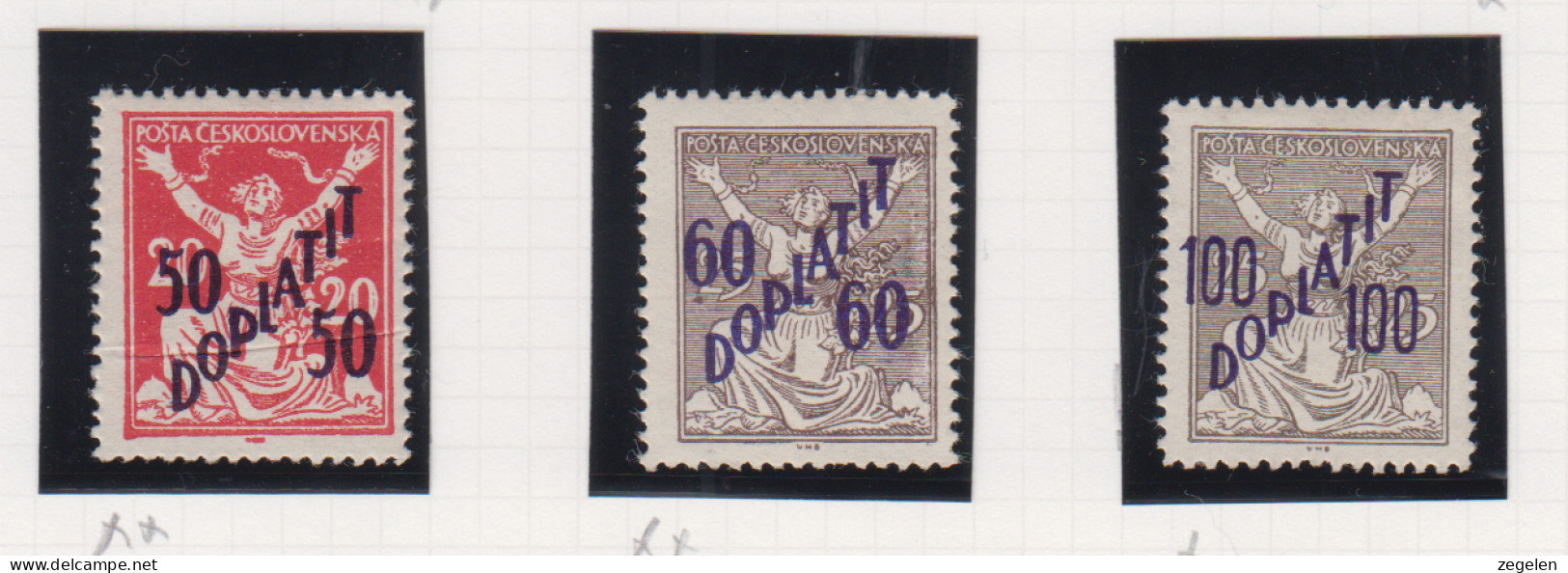 Tsjechoslovakije Michel-cat. Porto 51/52**+53* - Postage Due