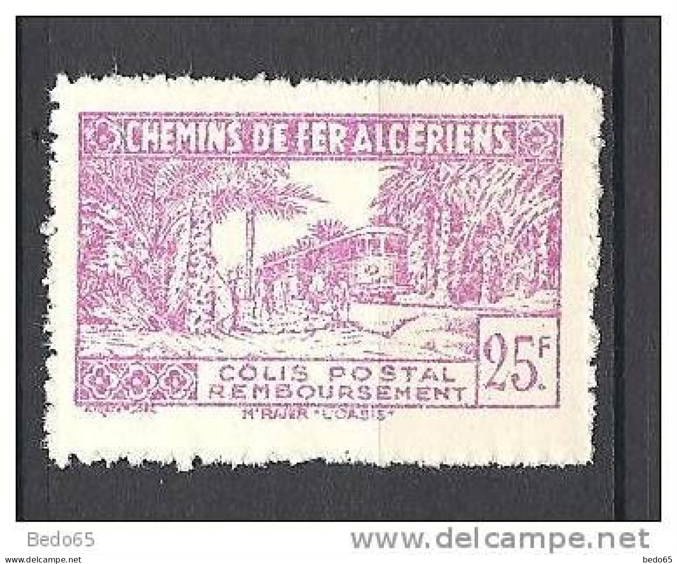 ALGERIE  COLIS POSTAUX N° 158 SANS CONTROLE DES RECETTES NEUF** LUXE  MNH - Paquetes Postales