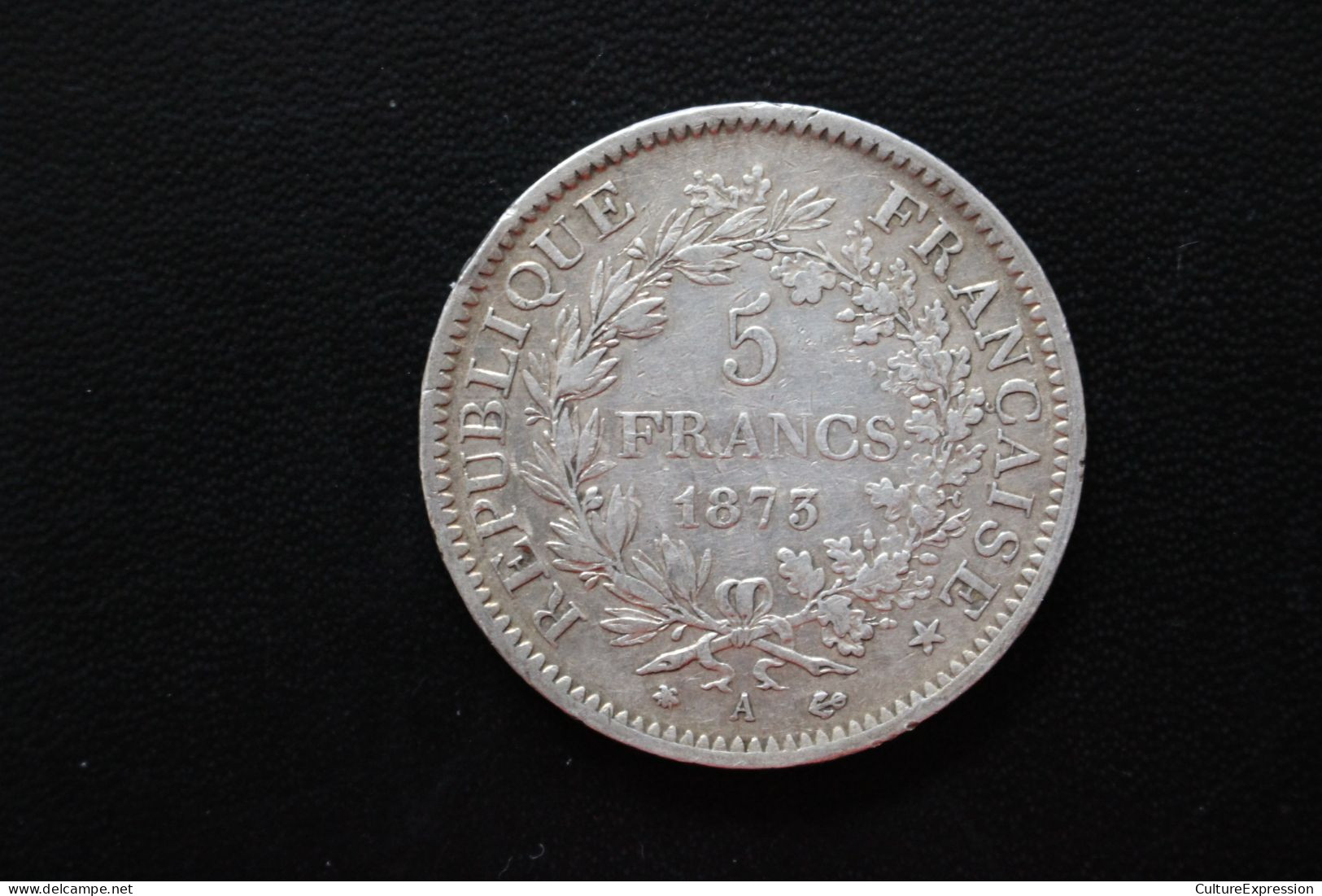 Pièce Argent 5 Francs Hercule IIIe République (Augustin Dupré) - 1873 A - 5 Francs