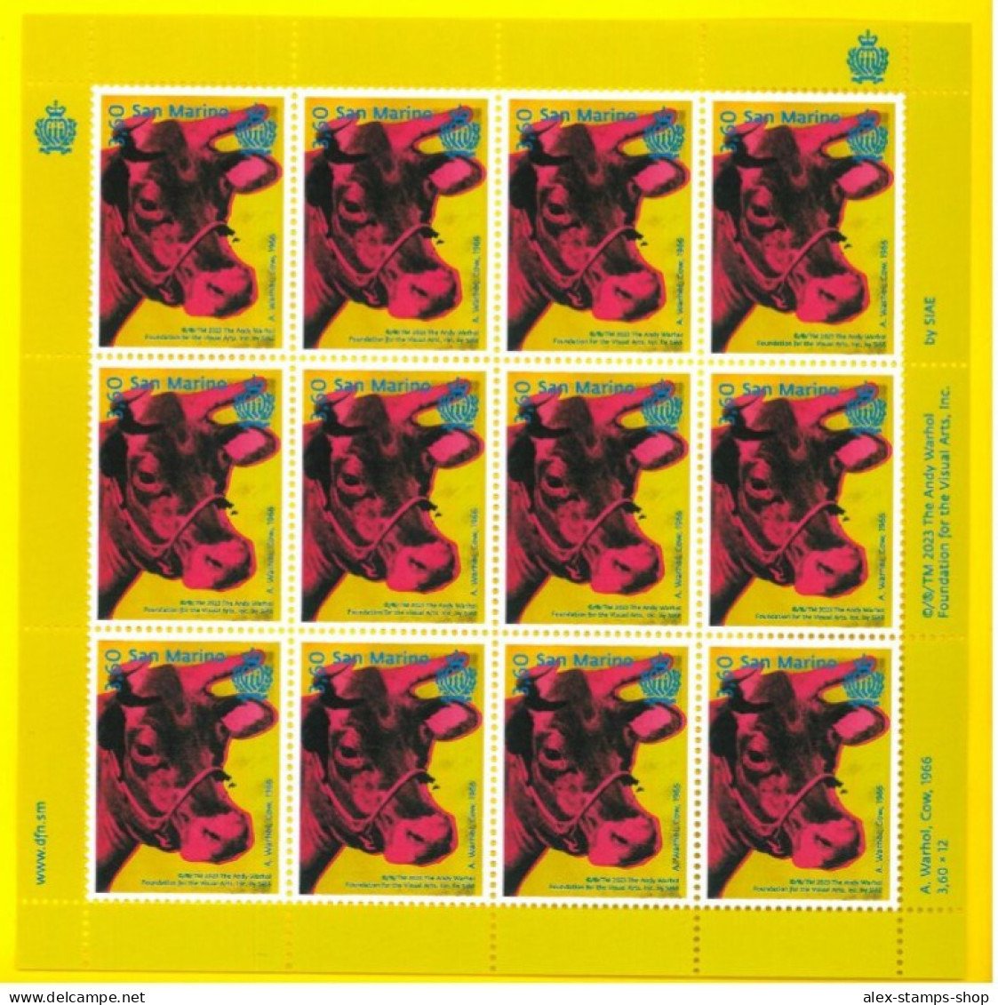 SAN MARINO 2023 Andy Warhol MF - Artista - Pittore - New Sheet - Blocks & Sheetlets