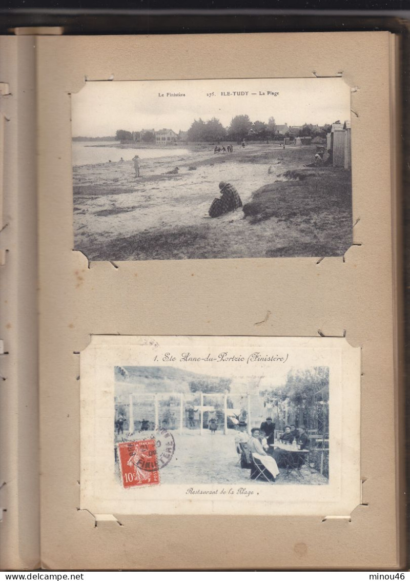 BRETAGNE : ALBUM COMPLET DE 112 CPA DONT 88 ANIMEES  UNIQUEMENT BRETAGNE . BON A T.B.ETAT. VOIR SCANS ET DESC.PETIT PRIX