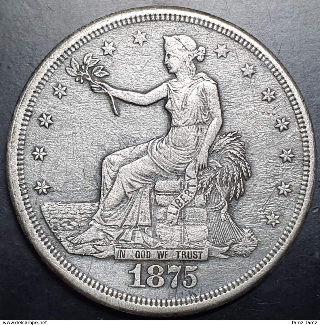 United States Of America Silver Trade Dollar 420 Grains 1875 S - 1873-1885: Trade Dollars (Dollar De Commerce)