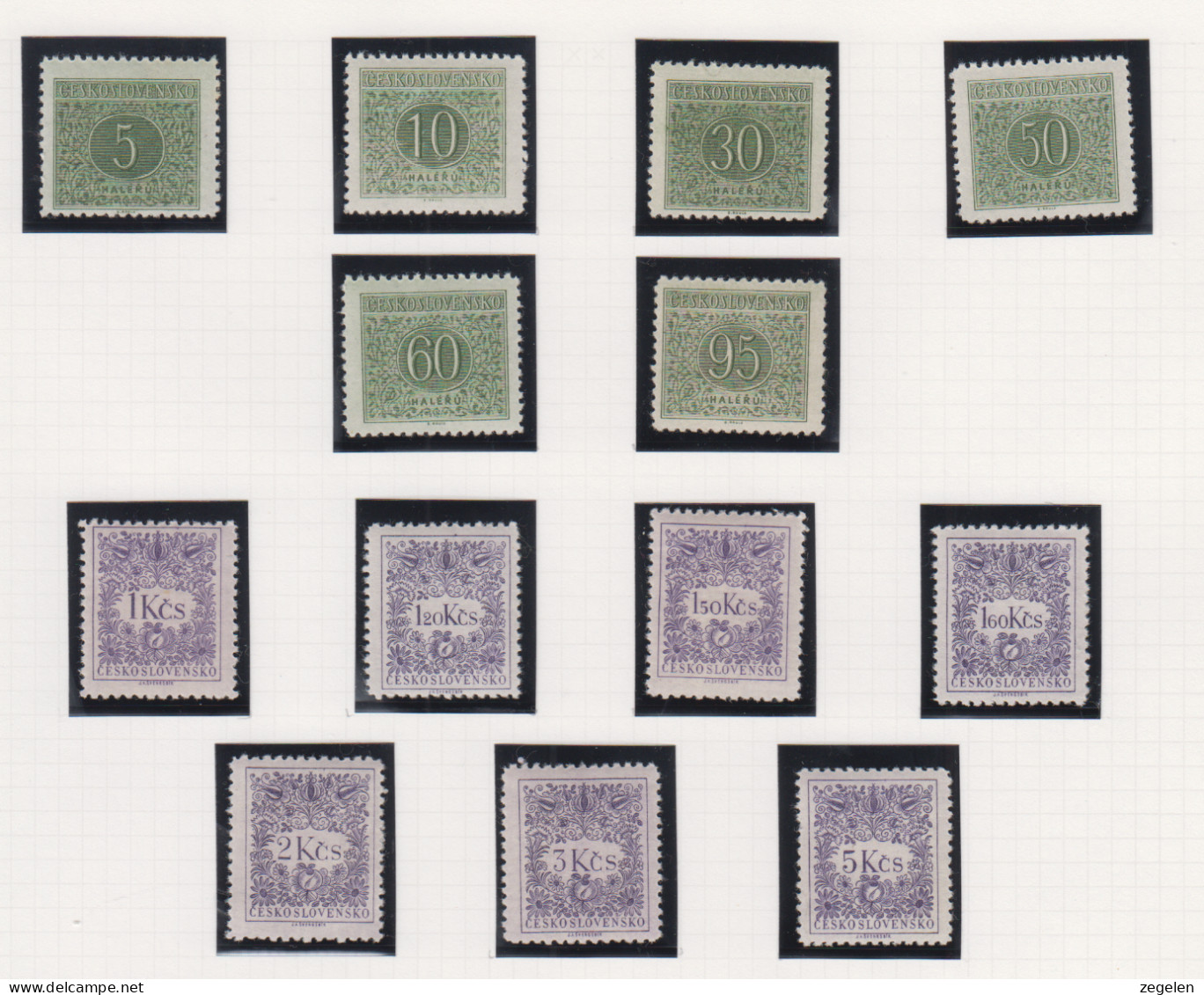 Tsjechoslovakije Michel-cat. Porto 79A/91A ** - Timbres-taxe