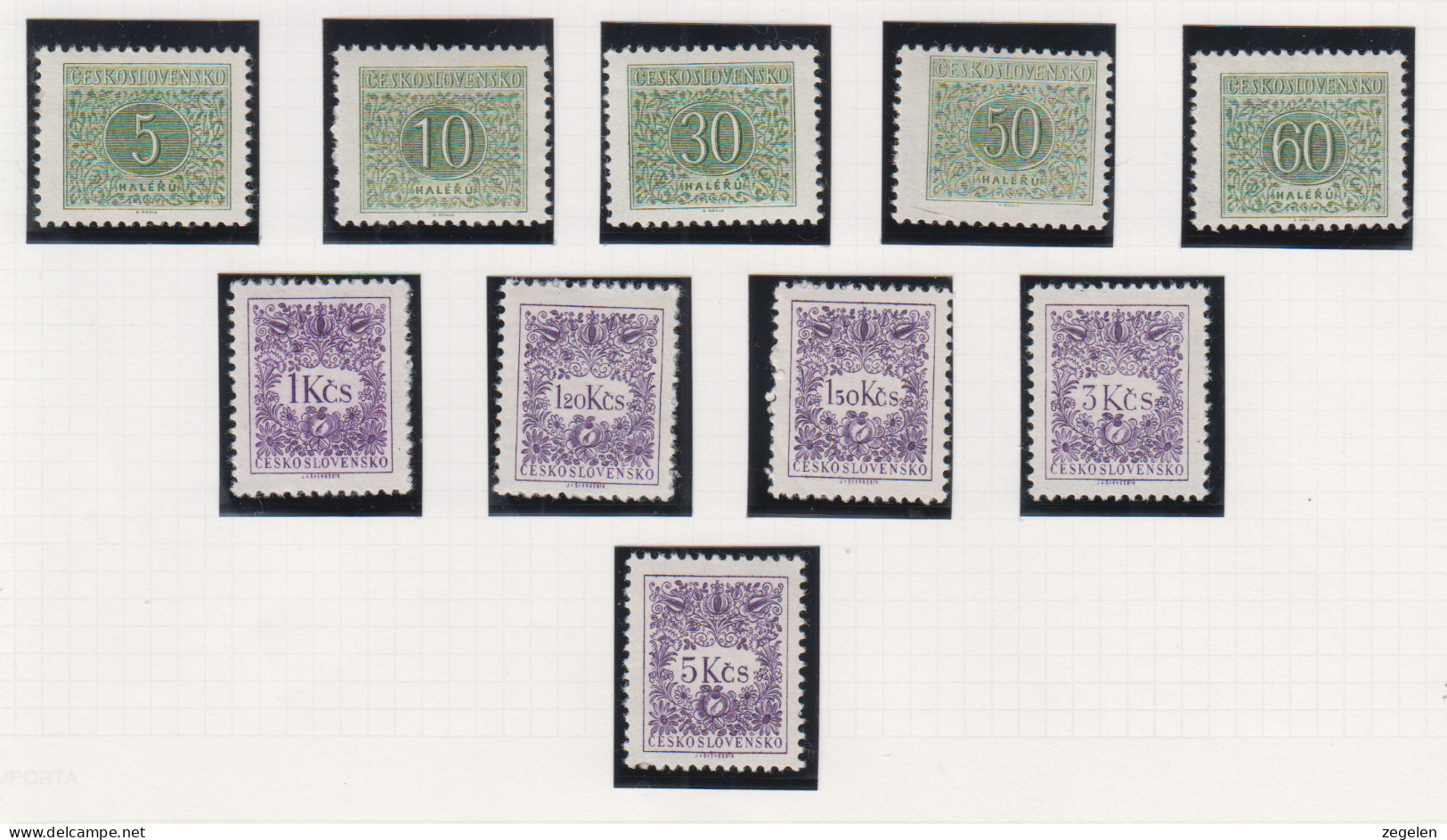 Tsjechoslovakije Michel-cat. Porto 79B/91B ** - Timbres-taxe