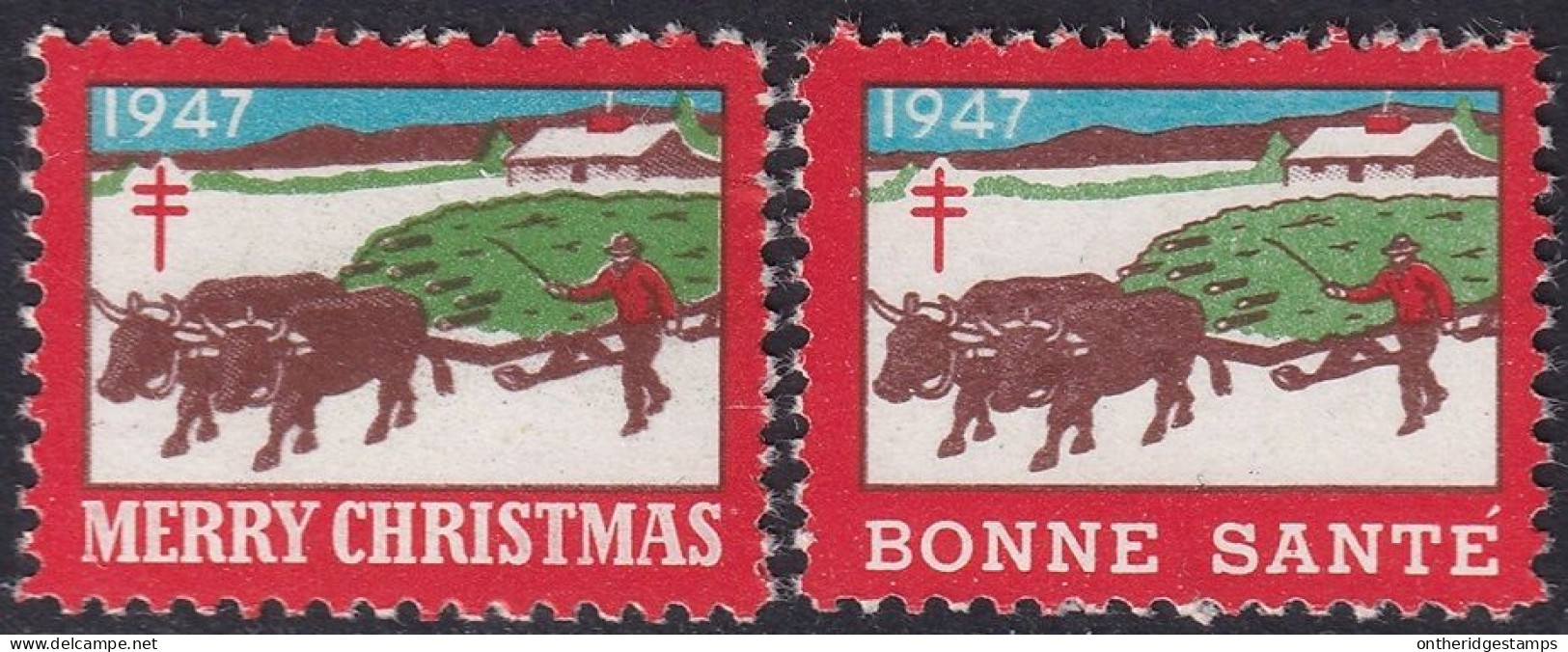 Canada 1947  Christmas Seal Set MNH** - Privaat & Lokale Post