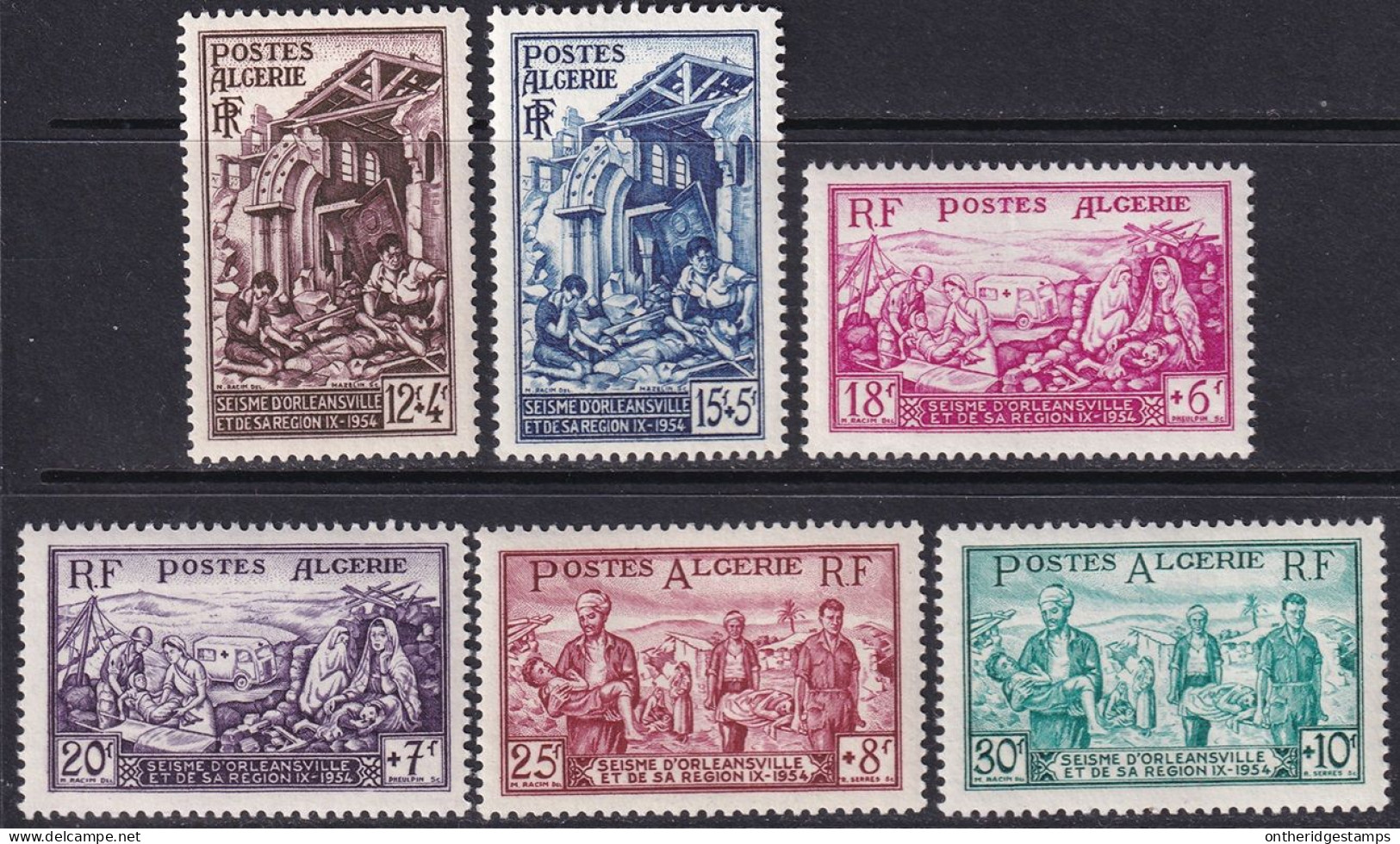 Algeria 1954 Sc B76-81 Algérie Yt 319-24 Set MLH* - Neufs