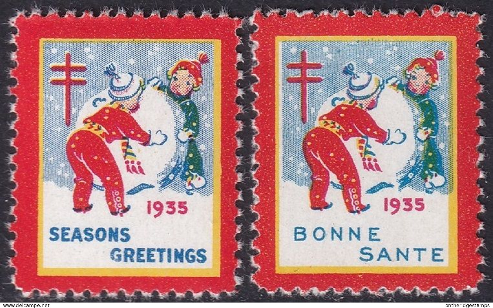 Canada 1935  Christmas Seal Set MNH** - Vignette Locali E Private