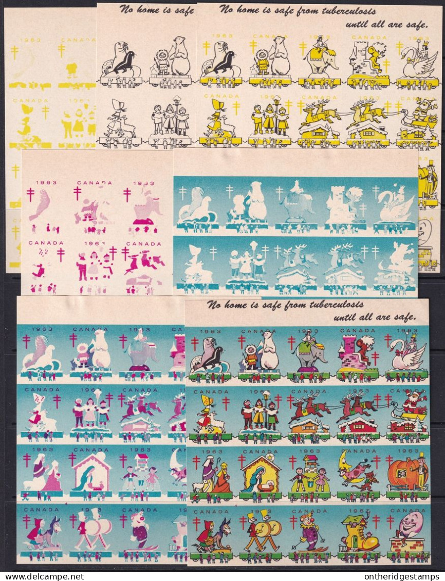 Canada 1963  Christmas Seal Progressive Colour Proof Set MNG(*) - Viñetas Locales Y Privadas