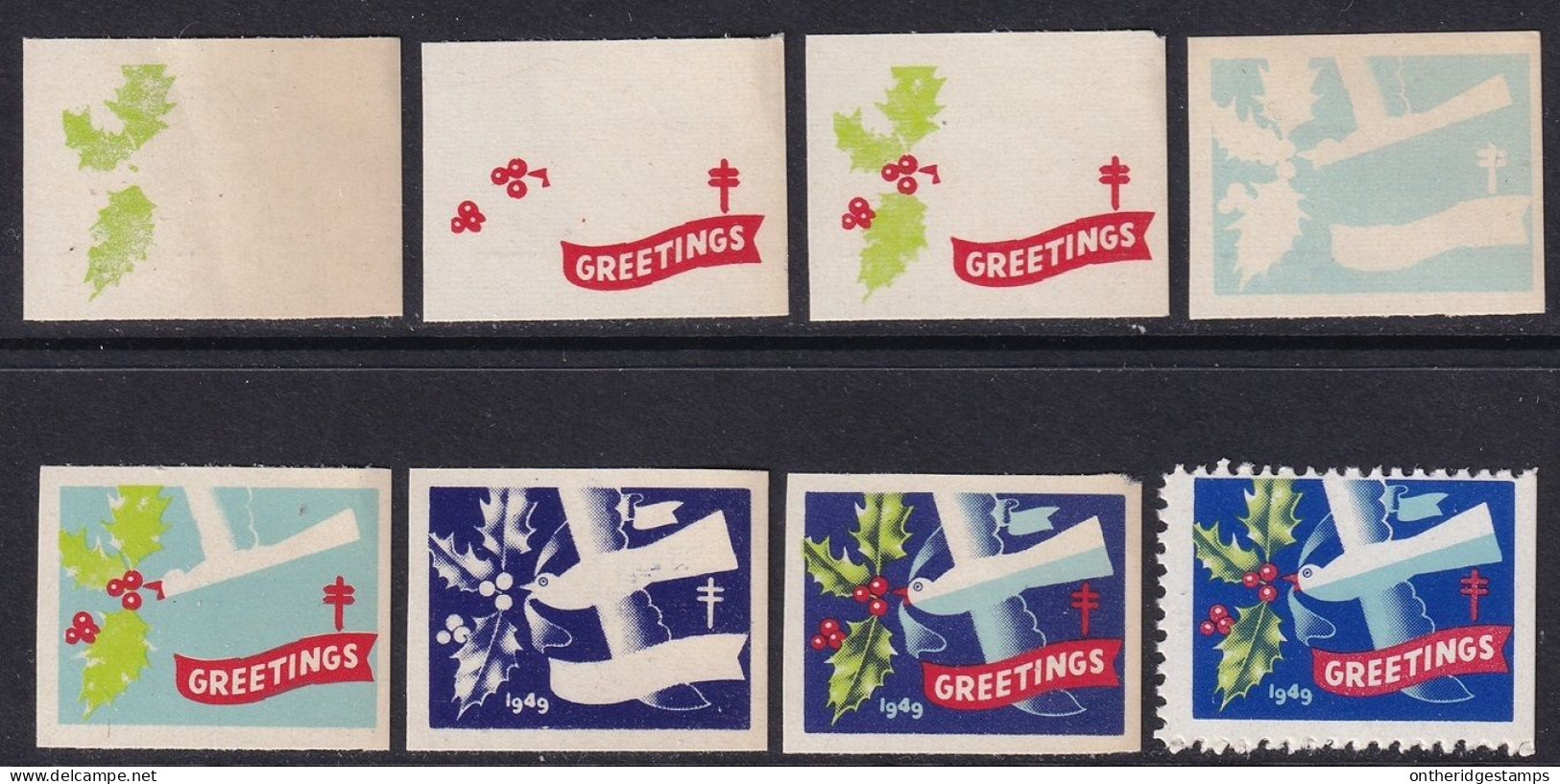 Canada 1949  Christmas Seal Progressive Colour Proof Set MNH** - Werbemarken (Vignetten)