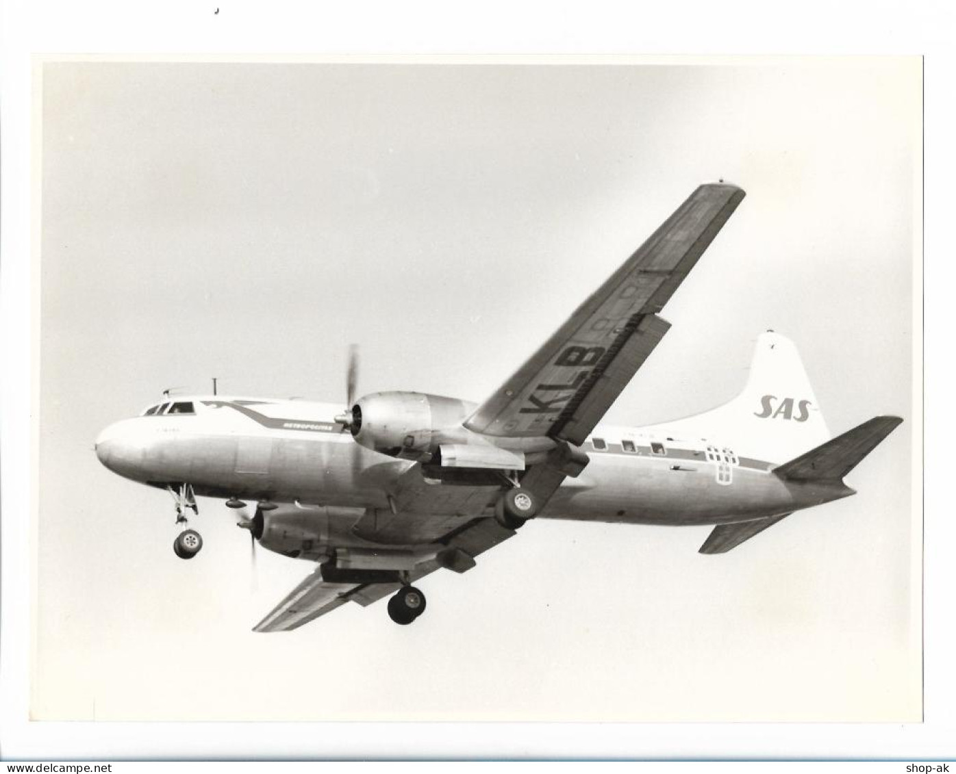 MM0419/ Flugzeug SAS Metropolitan   Foto 24 X 18 Cm 70er Jahre - Autres & Non Classés