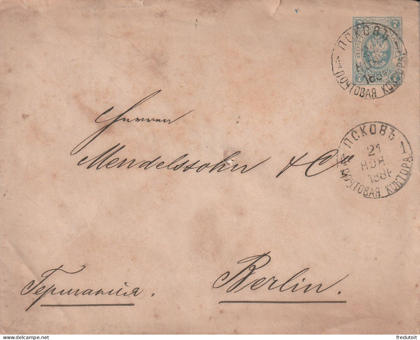 ENTIERS POSTAUX - RUSSIE - De 1886 Pour Berlin (Allemagne) - Interi Postali